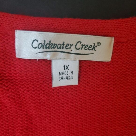 Coldwater creek red knit sweater - Picture 2 of 9